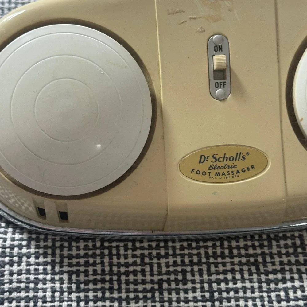 Vintage Dr Scholls Electric Foot Massager Cream Retro Mid Century Works Great